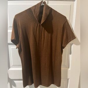 Willi Smith Brown Short Sleeve Top